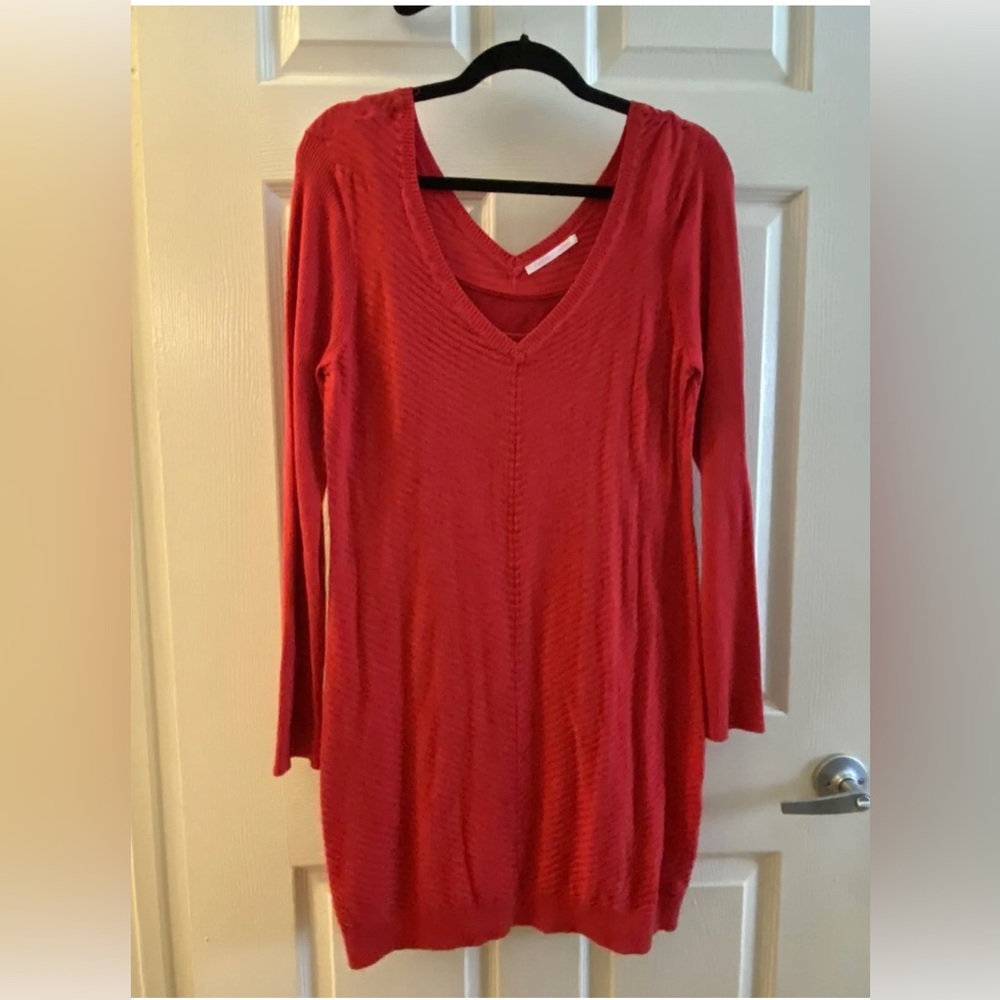 Victoria’s Secret Women’s Long Sleeve Sweater Dress Red EUC sz XL XLarge